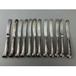 Set of twelve Silver Hallmarked handled fish knives by Elkington and Co