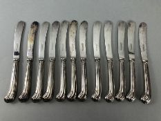 Set of twelve Silver Hallmarked handled fish knives by Elkington and Co