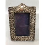 Silver Hallmarked Chester maker James Deakin & Sons Photoframe with unmarked Cartouche