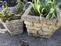 Hexagonal garden planter and a square garden planter