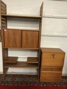 Mid Century Ladderax style modular shelving and storage system to include four units and four