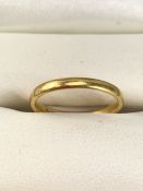 22ct Gold Wedding band size 'J' approx 2.1g