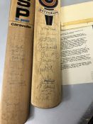 Sporting Autographs interest: Two signed cricket bats with Letter of Authentication and includes