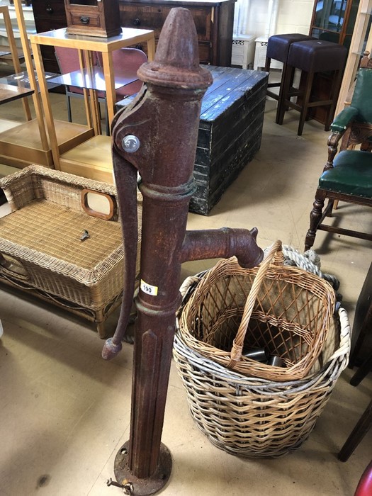 Large vintage cast iron water pump