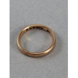 9ct Gold Wedding band size 'J' approx 2g