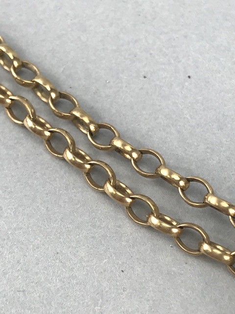 9ct Gold chain with Gold coloured locket total weight 15g - Image 3 of 8