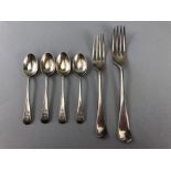 Hallmarked Sheffield Silver Flatware, spoons and forks approx 150g