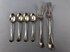 Hallmarked Sheffield Silver Flatware, spoons and forks approx 150g