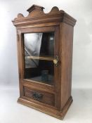 Victorian glazed display cabinet with inner shelf, drawer below, approx 59cm tall