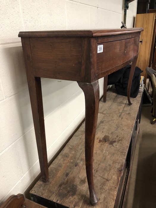 Bow fronted hall / console table, Queen Anne legs to front and two drawers under, approx 122cm x - Image 2 of 6