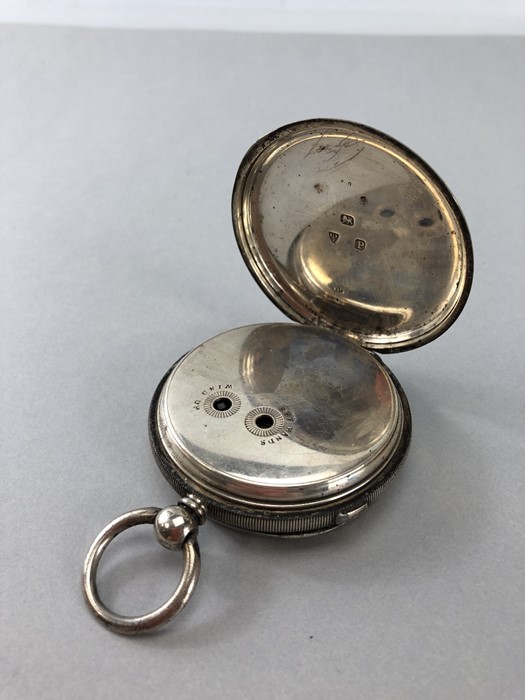 A substantial silver chronograph pocket watch by J. Richardson, Coventry, signed to inside F.W. - Image 6 of 17