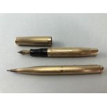 Pens & Pencil: 9ct 375 Parker Propelling pencil and 9ct 375 Parker fountain pen