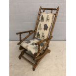 American-style rocking chair with front castors and rocking springs