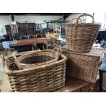 Good collection of four wicker baskets