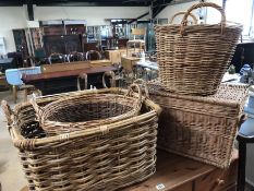 Good collection of four wicker baskets