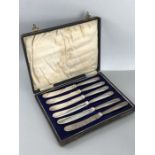 Cased set of Hallmarked Silver Butter Knives