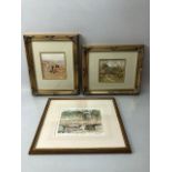 Small collection of three framed prints, two in gilt frames, one limited edition of the Cobb, Lyme