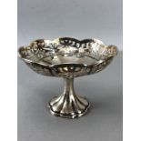 Silver Hallmarked Pedestal bon bon dish by Walker and Hall 11.5cm diameter & 8cm tall