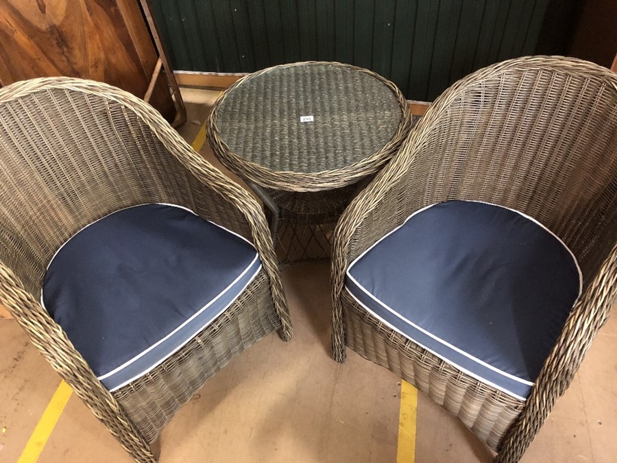 Wicker two chair and table garden set