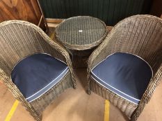 Wicker two chair and table garden set