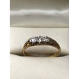 18ct Gold ring set with three Diamonds size size 'Q'