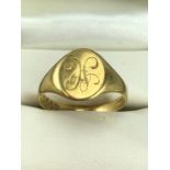 18ct Gold Signet ring size 'U' approx 4g