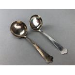 Pair of small Silver Ladles Hallmarked Birmingham Walker & Hall (approx 53g) approx 13cm long