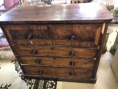 Scottish chest of four draws with turned handles, approx 108cm tall