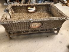 Large wicker dog bed