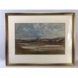 Early 20th century Watercolour unsigned depicting a countryside scene with shepherd and sheep