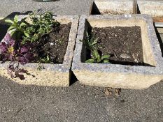 Pair of square planters, approx 46cm square