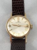 Omega: 9ct Gold cased Omega ladies Wristwatch in original Omega red box