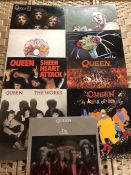 9 Queen / Roger Taylor LPs / 12” inc. “A Night At The Opera”, “Queen II”, “The Game”, “News Of The