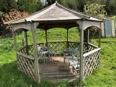 Octagonal wooden garden pagoda (to be dismantled and collected by buyer)