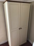 Two door cream painted wardrobe (bed 1)