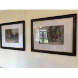 Pair of hunting scene framed prints