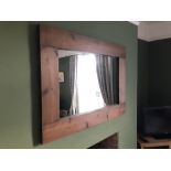 Large rustic mirror, approx 118cm x 87cm