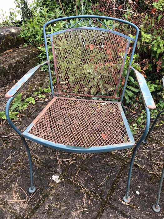 Pair of metal garden chairs - Image 2 of 3