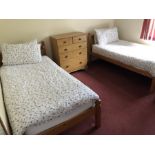 Pair of pine single beds