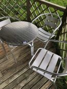 Metal garden table and three chairs