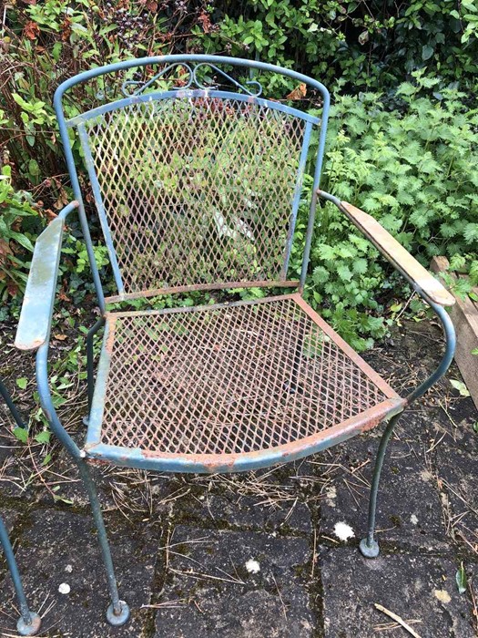 Pair of metal garden chairs - Image 3 of 3