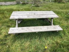 Wooden picnic bench