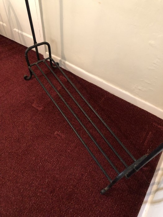 Wrought iron hanging rail with shoe rack, approx 145cm in length - Image 5 of 6