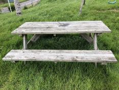 Wooden picnic bench