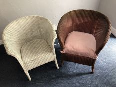 Two Lloyd Loom style chairs (bed 6)