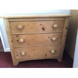 Pine chest of three drawers