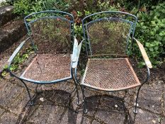 Pair of metal garden chairs