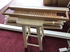 Wooden stool and a bath rack/bottle holder (bed 19)