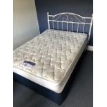 Divan bed with Silent night mattress and white painted metal headboard (bed 2)