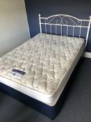 Divan bed with Silent night mattress and white painted metal headboard (bed 2)